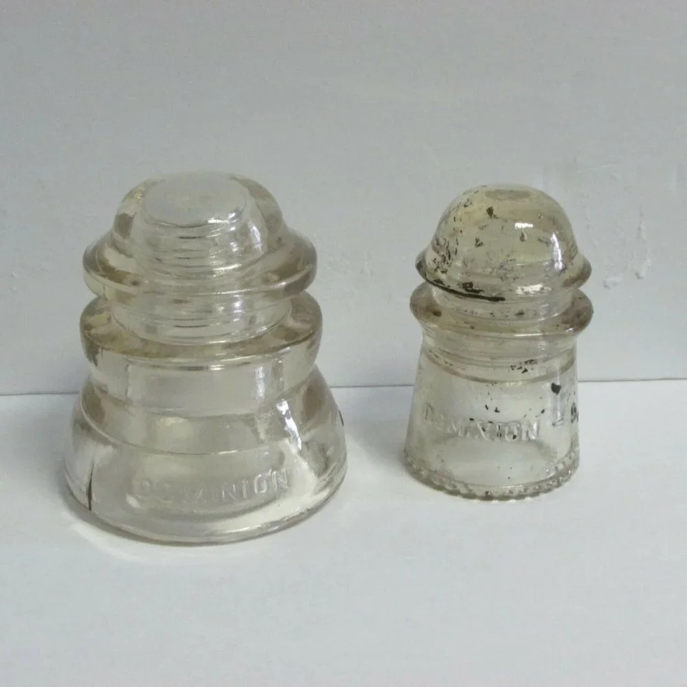 2 Vintage Insulators DOMINION GLASS of CANADA 9 & 42 Industrial Collectible - Picture 4 of 5